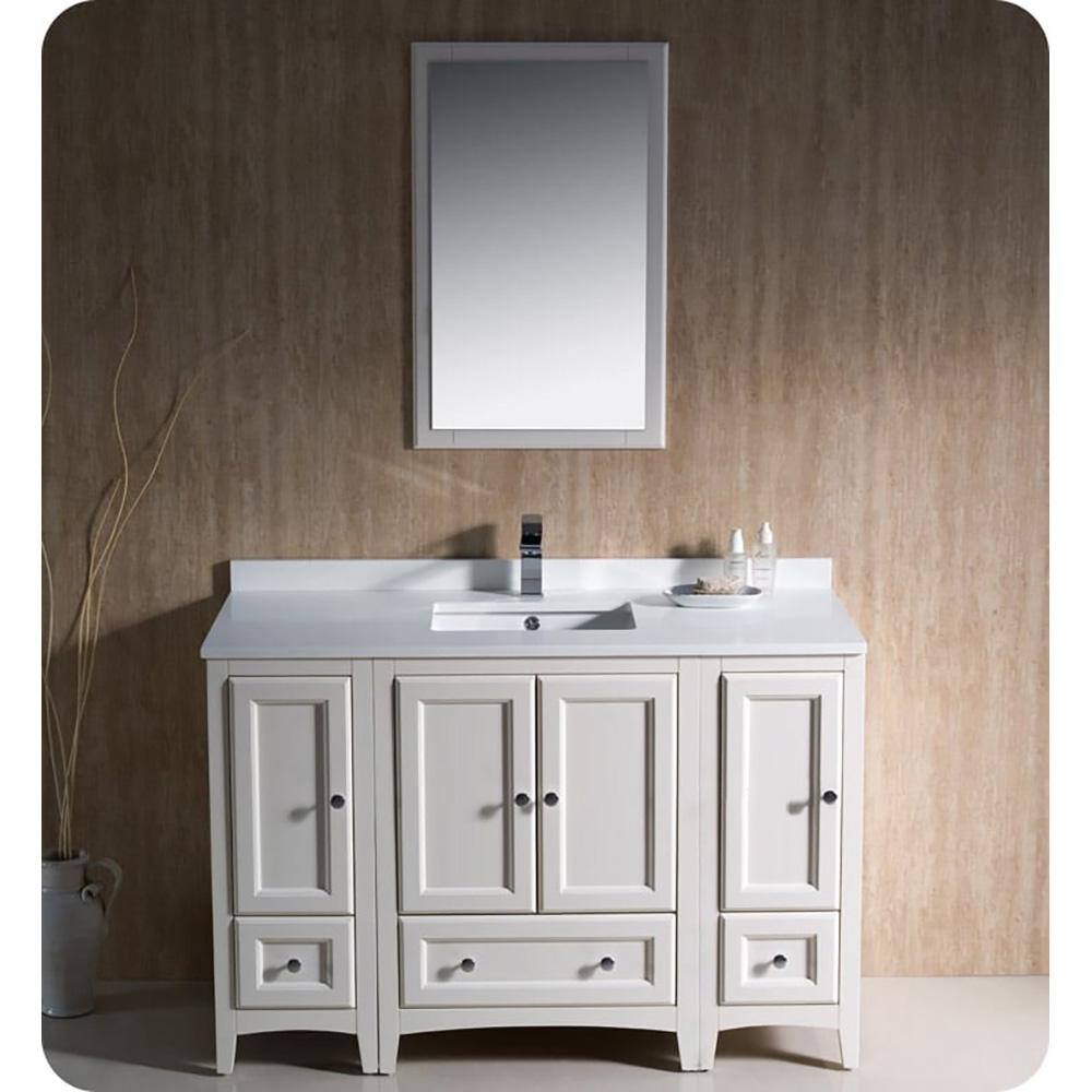 Oxford 48" Antique White Engineered Wood Freestanding Bathroom Vanity Base
