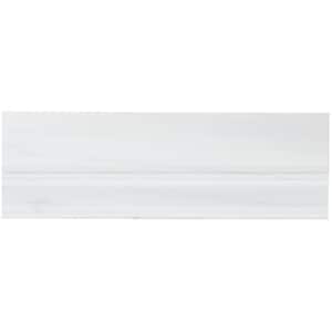 Bianco Dolomite White 4 in. x 12 in. Honed Marble Base Molding Wall Tile Trim