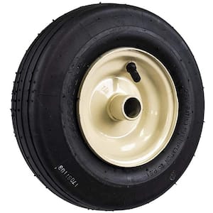 Original Equipment 11 in. RZT Front Wheel Assembly with Ribbed Tread and Beige Rim OEM# 634-04212C