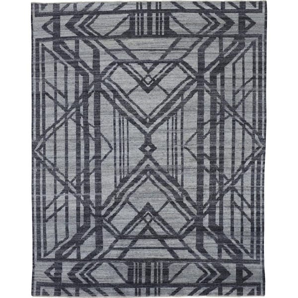 8 X 10 Gray Geometric Area Rug