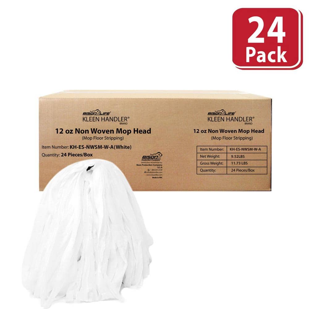 BISON LIFE Commercial Grade Non-Woven Mop Head (Case of 24) BIS