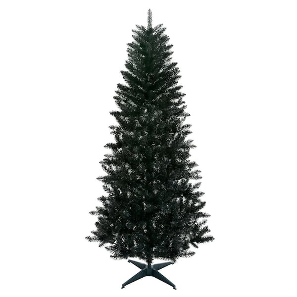 7 ft. Unlit Black Carson Pine Artificial Christmas Tree
