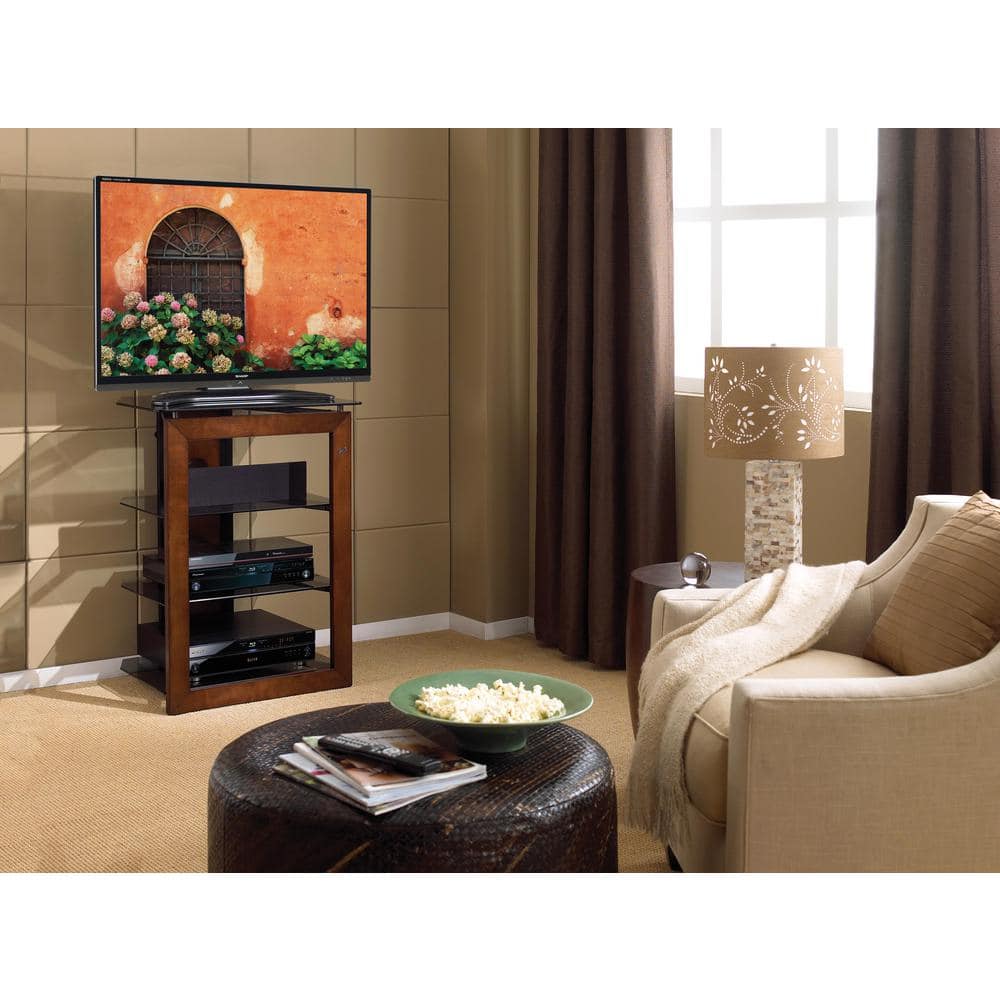 Bell'O 27 in. Carmel Wood TV Stand Fits TVs Up to 32 in. with Cable Management -  AT306