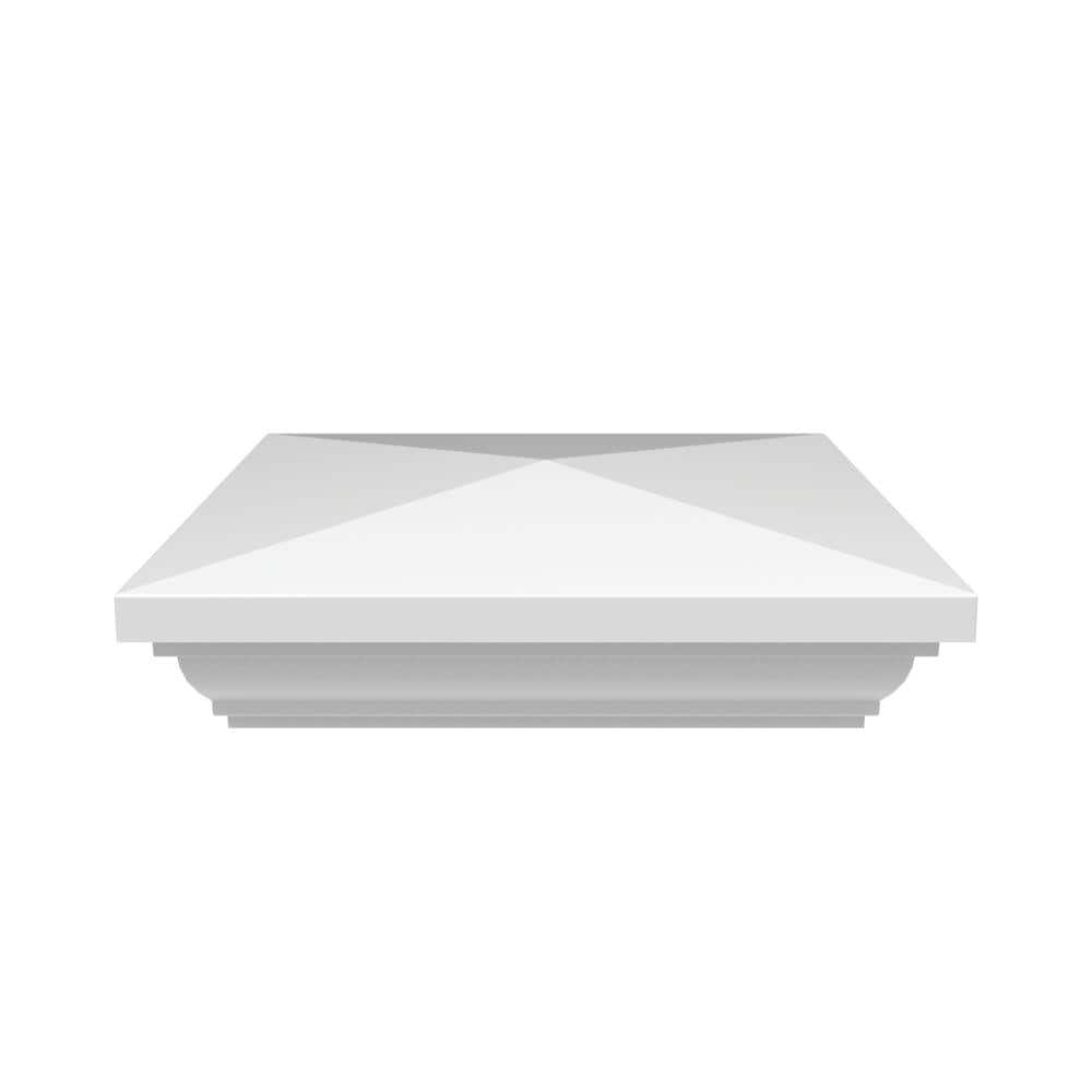 White Vinyl Flat Fence Post Cap for 5-inch Post
