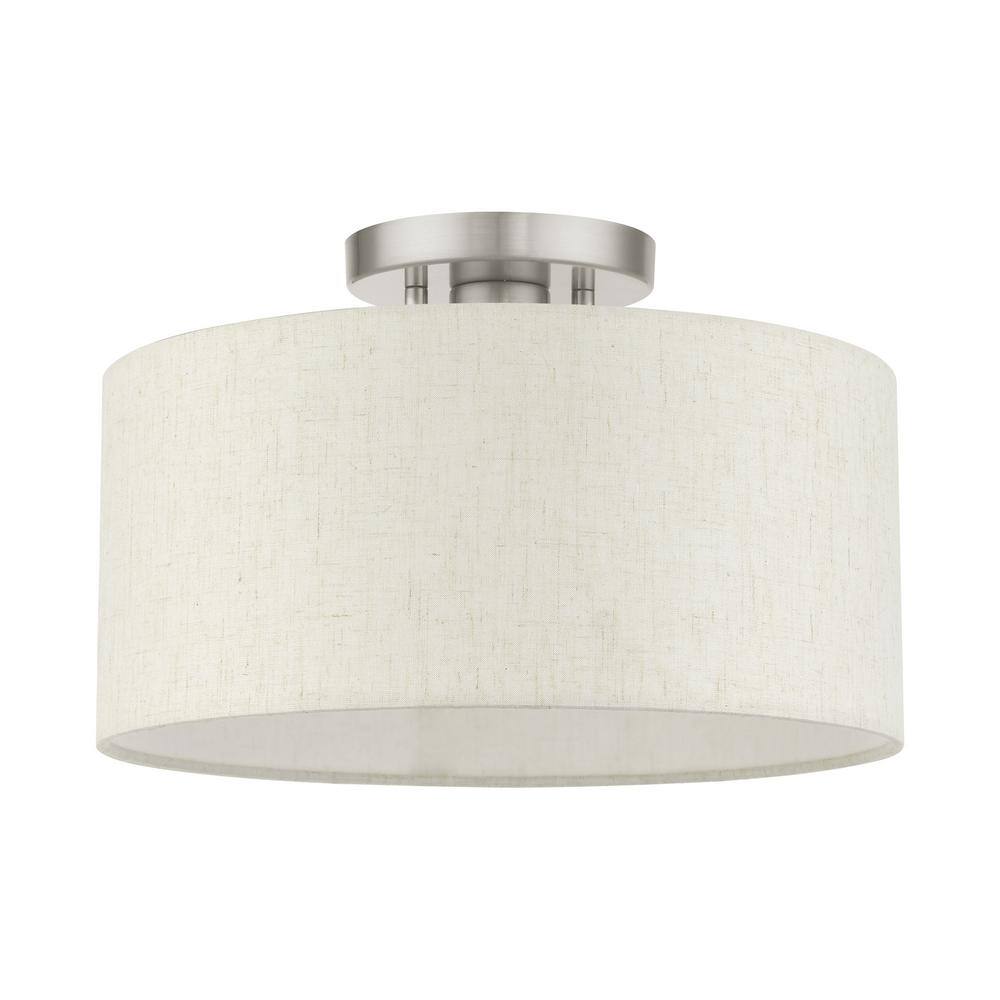 Modern Meadow 13" Brushed Nickel Indoor/Outdoor Drum Light