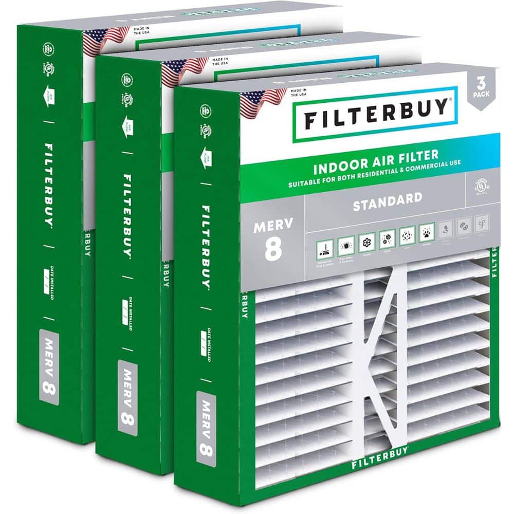 16 in. x 22 in. x 5 in. MERV 8 (FPR 5) Dust Defense Pleated HVAC AC Furnace Air Filters for Amana and More (3-Pack)