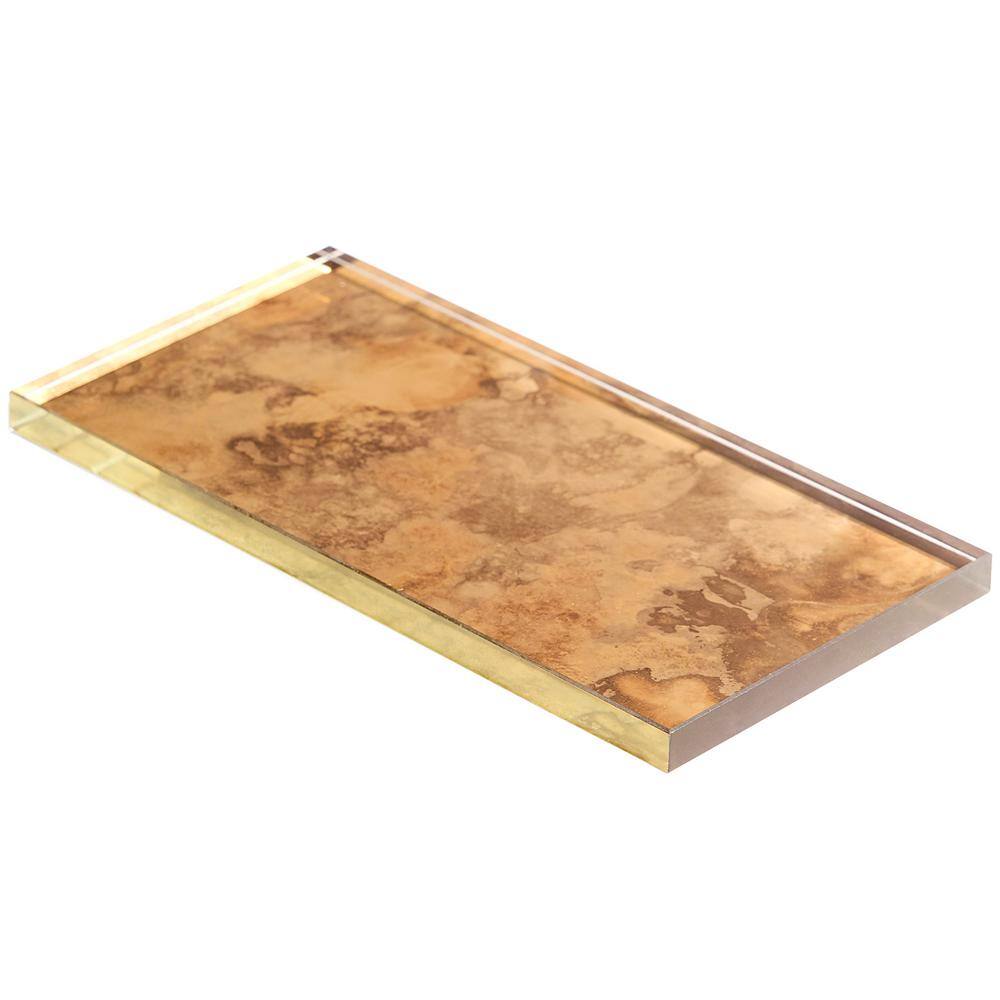 Lana Antique Gold 3" x 6" Glass Subway Tile
