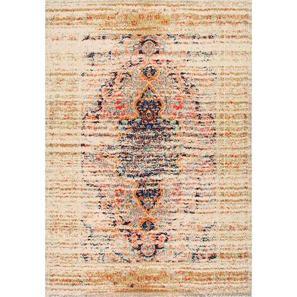 Distressed Persian Sarita Sand 9 ft. x 12 ft. Area Rug