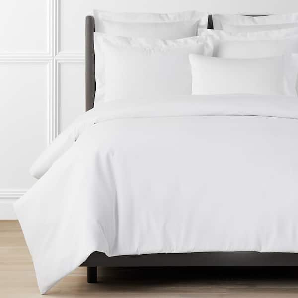 Legends Hotel White 450-Thread Count Wrinkle-Free Supima Cotton Sateen Twin Duvet Cover