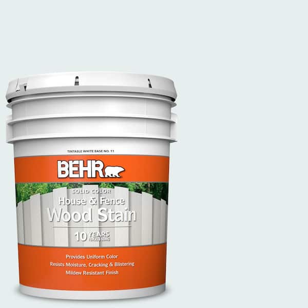 BEHR 5 gal. #730E-1 Polar White Solid Color House and Fence Exterior Wood Stain