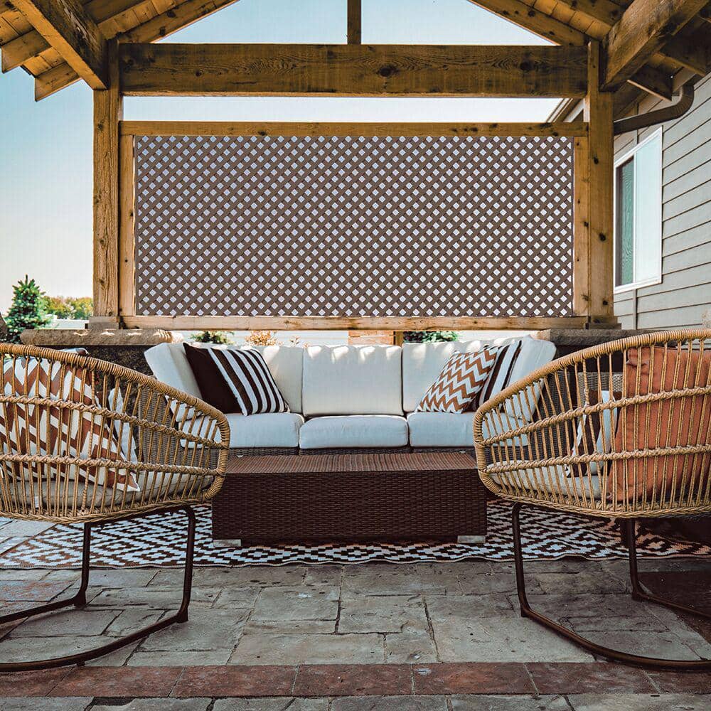 Espresso 4 ft. x 8 ft. Privacy Vinyl Lattice Panel