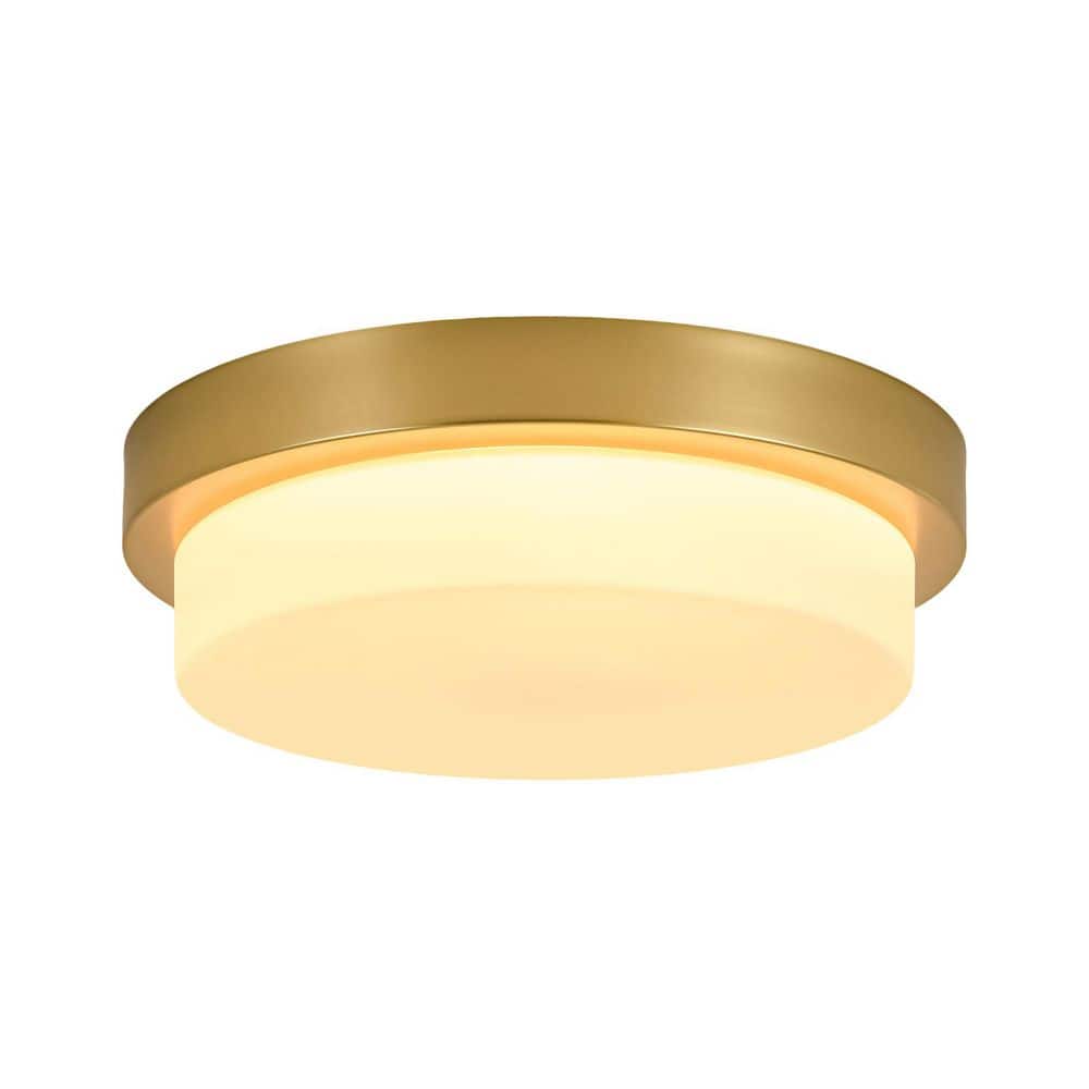 Lumara 11.8 in. Modern Gold and White 5CCT Dimmable LED Flush Mount Ceiling Light with Frosted Glass Shade for Hallway price history on PriceWatchPro