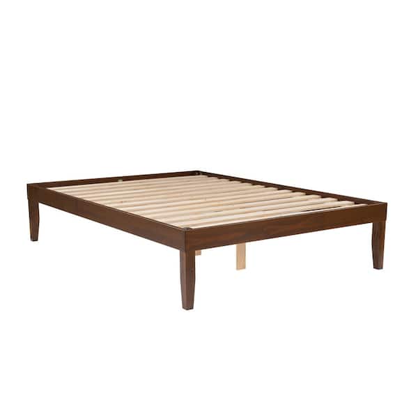 Linon Home Decor Pheba Brown Walnut Wood Frame Full Platform Bed
