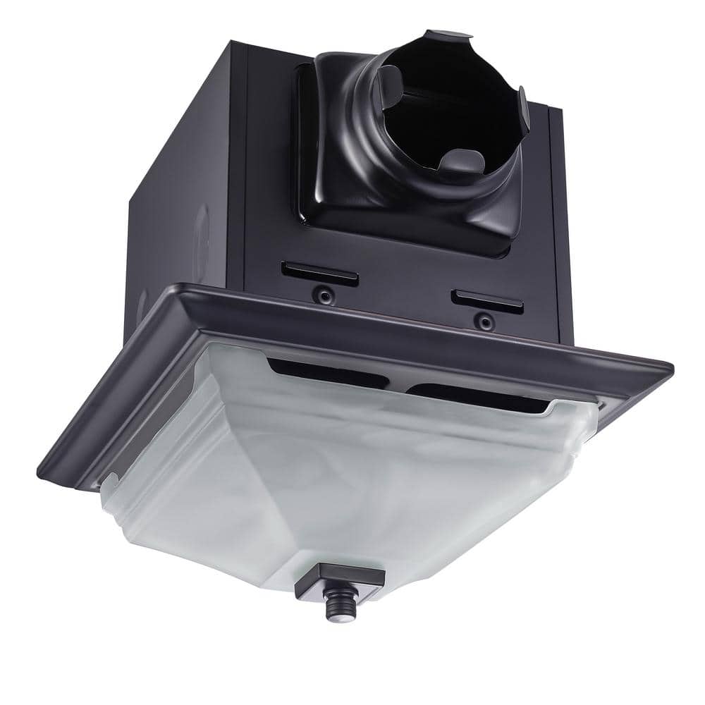 Matte Black Square Metal LED Ceiling Exhaust Fan