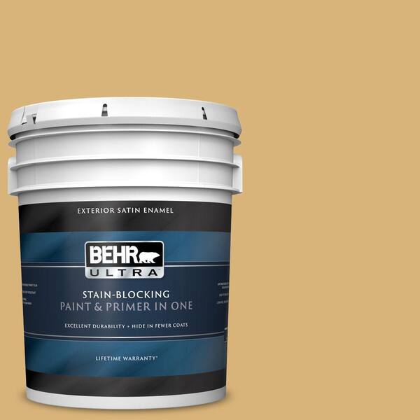 BEHR ULTRA 5 gal. #UL180-22 Egyptian Temple Satin Enamel Exterior Paint and Primer in One