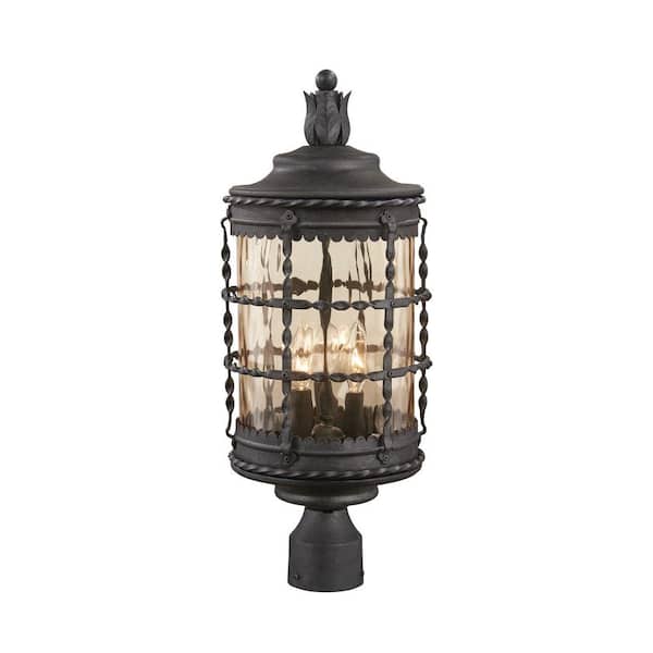 Mallorca 3-Light Outdoor Spanish Iron Post Light