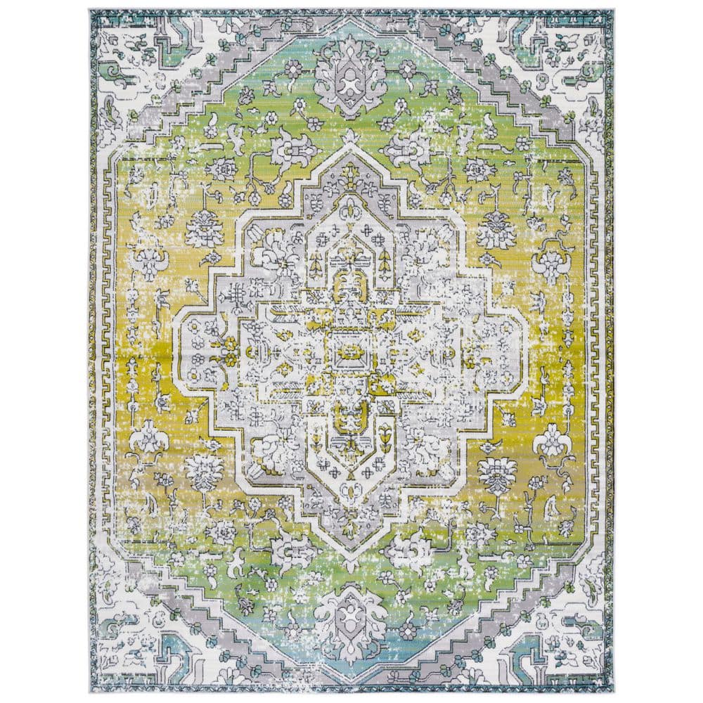 Skyler 9 ft. x 12 ft. Green/Ivory Ornate Overdyed Area Rug price history on PriceWatchPro