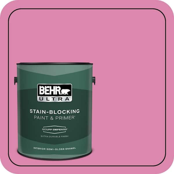 BEHR ULTRA 1 gal. #100B-5 Springtime Bloom Extra Durable Semi-Gloss Enamel Interior Paint & Primer