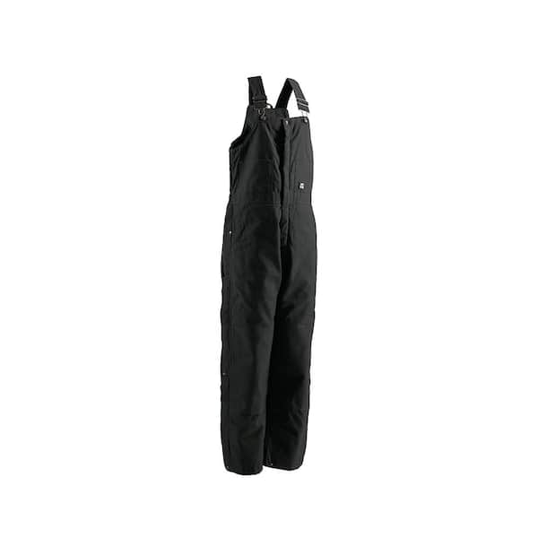Berne Men's 60 in. x 30 in. Black 100% Cotton Deluxe Insulated Bib Overall