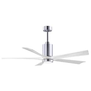 Patricia-5 60 in. Integrated LED Polished Chrome Ceiling Fan with Light Kit