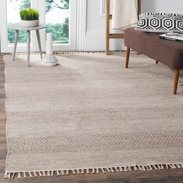 Montauk Ivory/Steel Gray 4 ft. x 4 ft. Square Geometric Area Rug