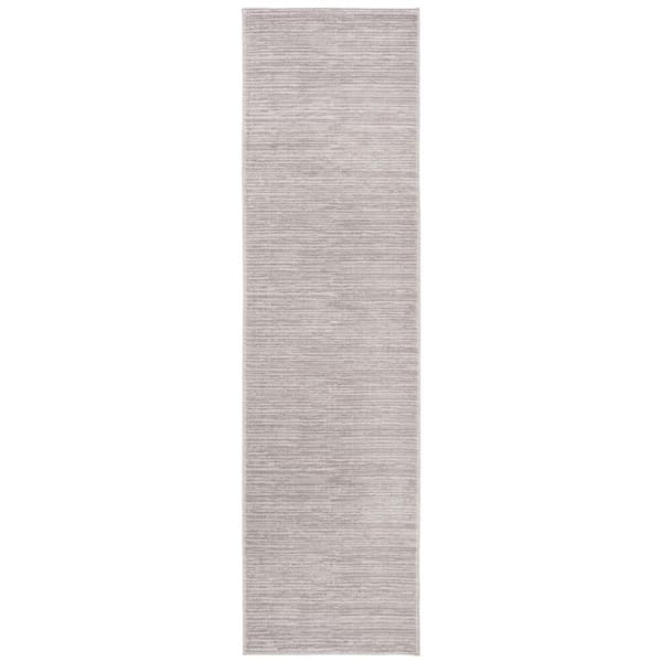 Vision Silver 2 ft. x 14 ft. Solid Runner Rug