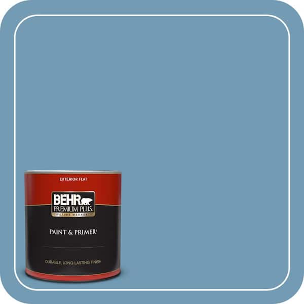 BEHR PREMIUM PLUS 1 qt. #560D-5 Ocean View Flat Exterior Paint & Primer