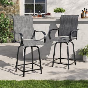 Swivel Metal Metal Outdoor Bar Stool (2-Pack)