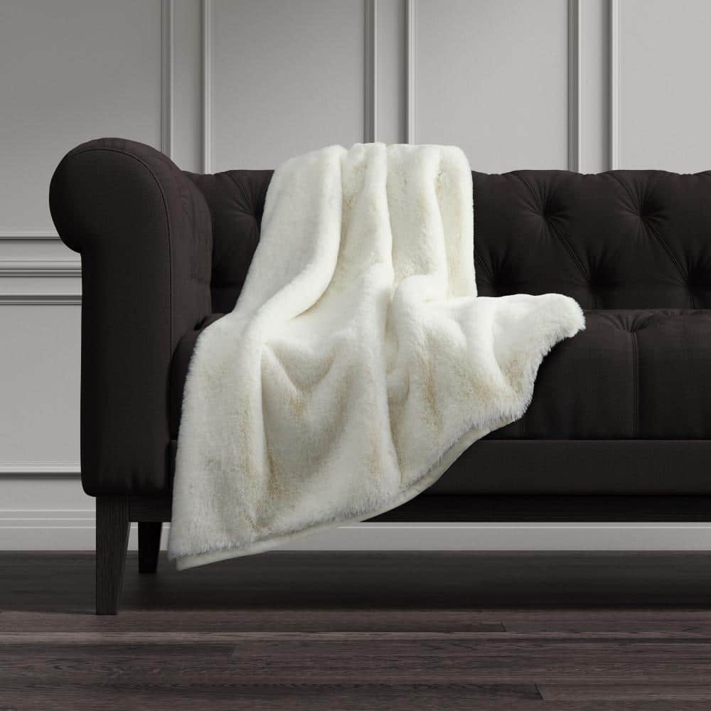Lapland Cream Polyester Throw Blanket