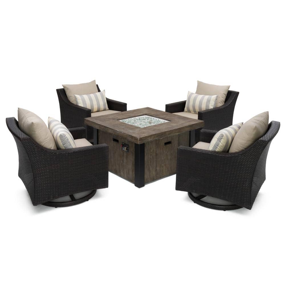 Rst Brands Deco 5 Piece All Weather, Outdoor Conversation Sets With Fire Pit