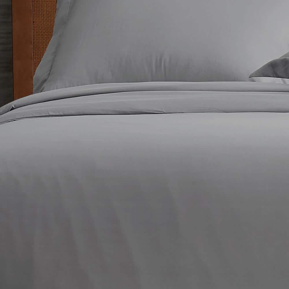 Gray Microfiber Wrinkle Proof Full/Queen Bedspread Cover