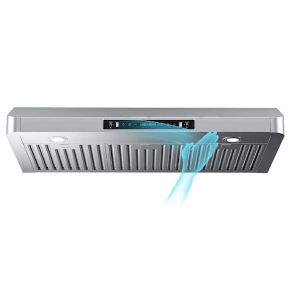 30 in. 900 CFM Ducted Under Cabint Range Hood with 3-Way Venting, Adjustable LED and Gesture Control in Stainless Steel