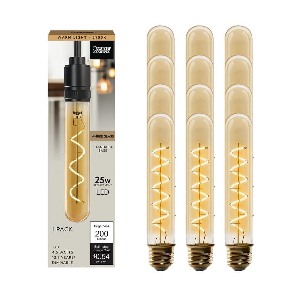 Feit Electric 25-Watt Equivalent T10 Dimmable Spiral Filament