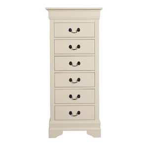 Louis Phillipe 7-Drawer Beige Chest of Drawers (51 in. H x 22 in. W x 16 in. D)