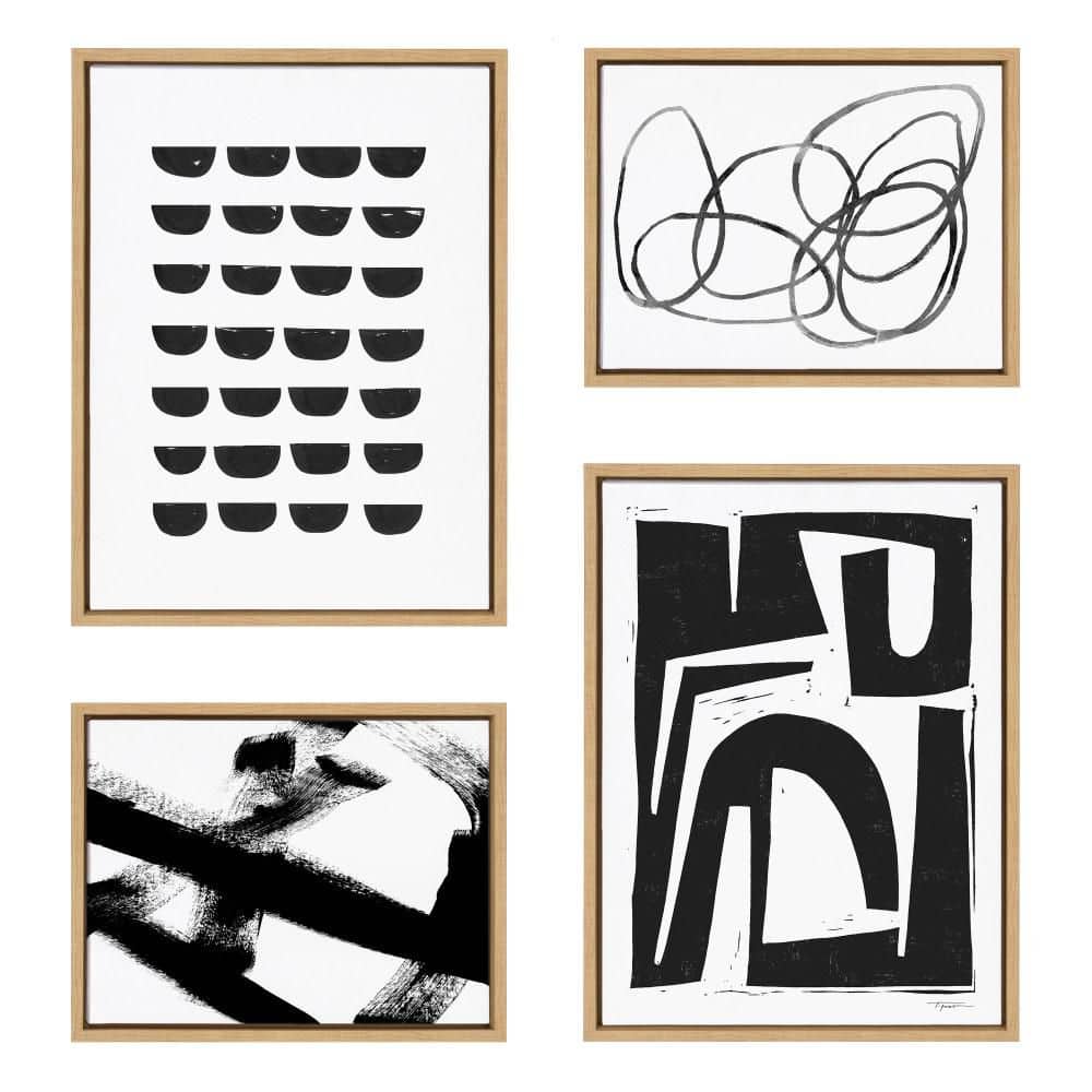 "4 Piece Sylvie ""Black and White Scandi Abstract"" Abstract Framed Art Print Set 18 in. x 24 in." price history on PriceWatchPro