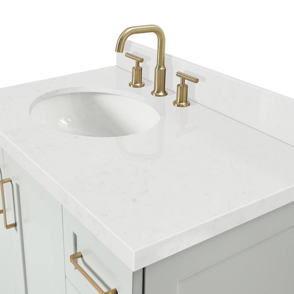 Taylor 36'' Gray Freestanding Single Vanity with Gold Hardware