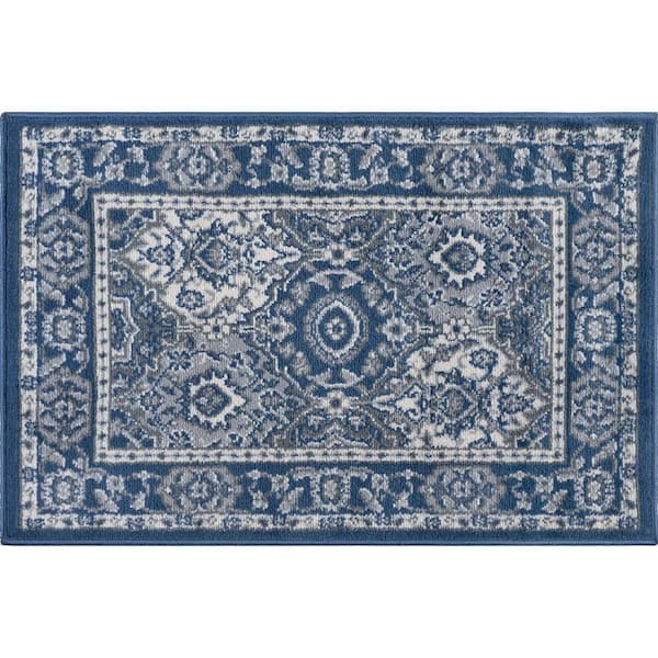 Tayse Rugs Madison Oriental Navy 2 ft. x 3 ft. Indoor Area Rug