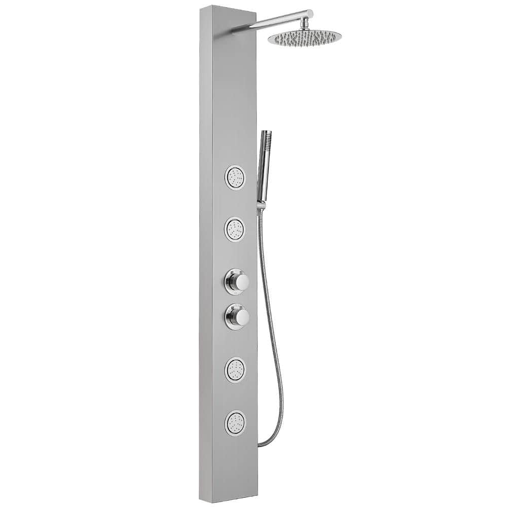 4-Jet Rainfall Shower Tower Shower Panel System with Rainfall Waterfall Shower Head and Shower Wand in Chrome Nickel price history on PriceWatchPro