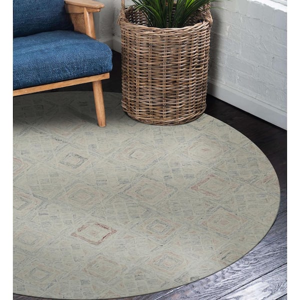 EORC Multicolored Hand-Tufted Wool Transitional Modern Tufted Rug, 8 ft. x 10 ft.