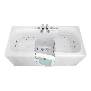 Big4Two 80 in. Whirlpool and Air Bath Walk-In Bathtub in White, Foot Massage, Heated Seats, Fast Fill Faucet, Dual Drain