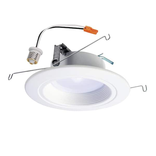 HALO RL 5 in. and 6 in. White Integrated LED Recessed Ceiling Light Fixture Retrofit Downlight at 90 CRI, 4000K Cool White