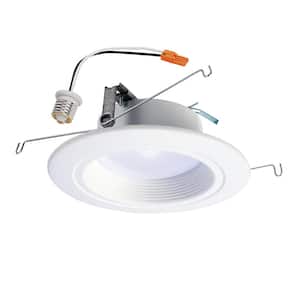 RL 5 in. and 6 in. White Integrated LED Recessed Retrofit Ceiling Light Fixture, 910 Lumens, 90 CRI, 3500K Bright White