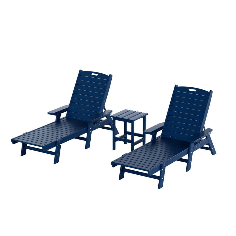 WESTIN OUTDOOR Harlo 3-Piece Navy Blue Fade Resistant HDPE Plastic ...