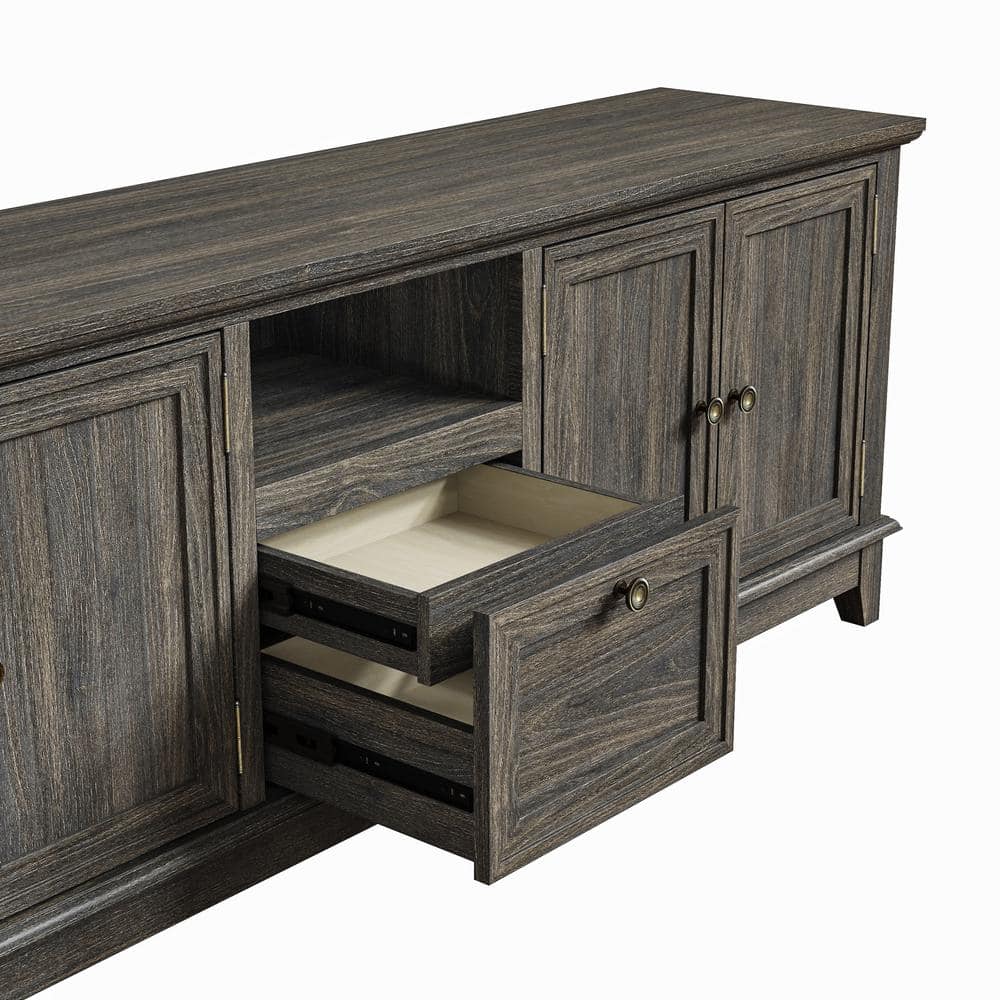 Festivo Dark Brown 72-Inch TV Stand with Cabinets and Drawer
