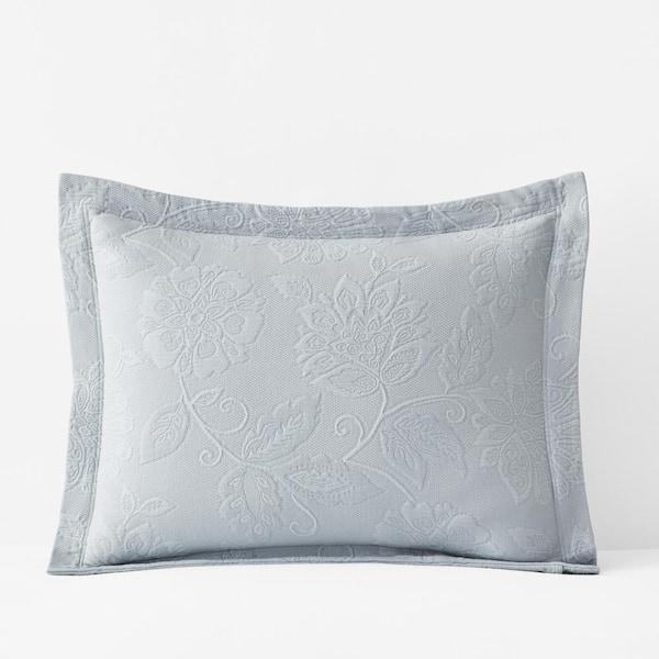 The Company Store Putnam Matelasse Sterling Gray Cotton Single King Sham