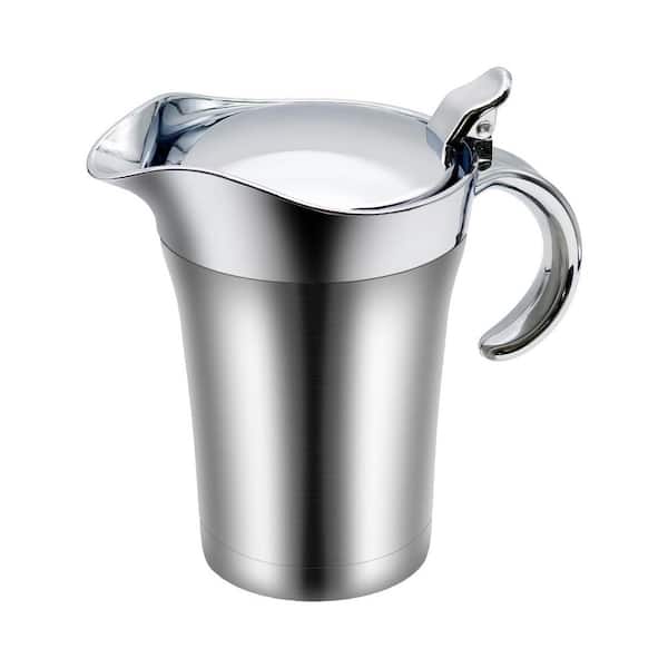 25 oz. Stainless Steel Thermal Gravy Boat with Lid, Double Insulated Gravy Sauce Jug for Party, Family Dinner