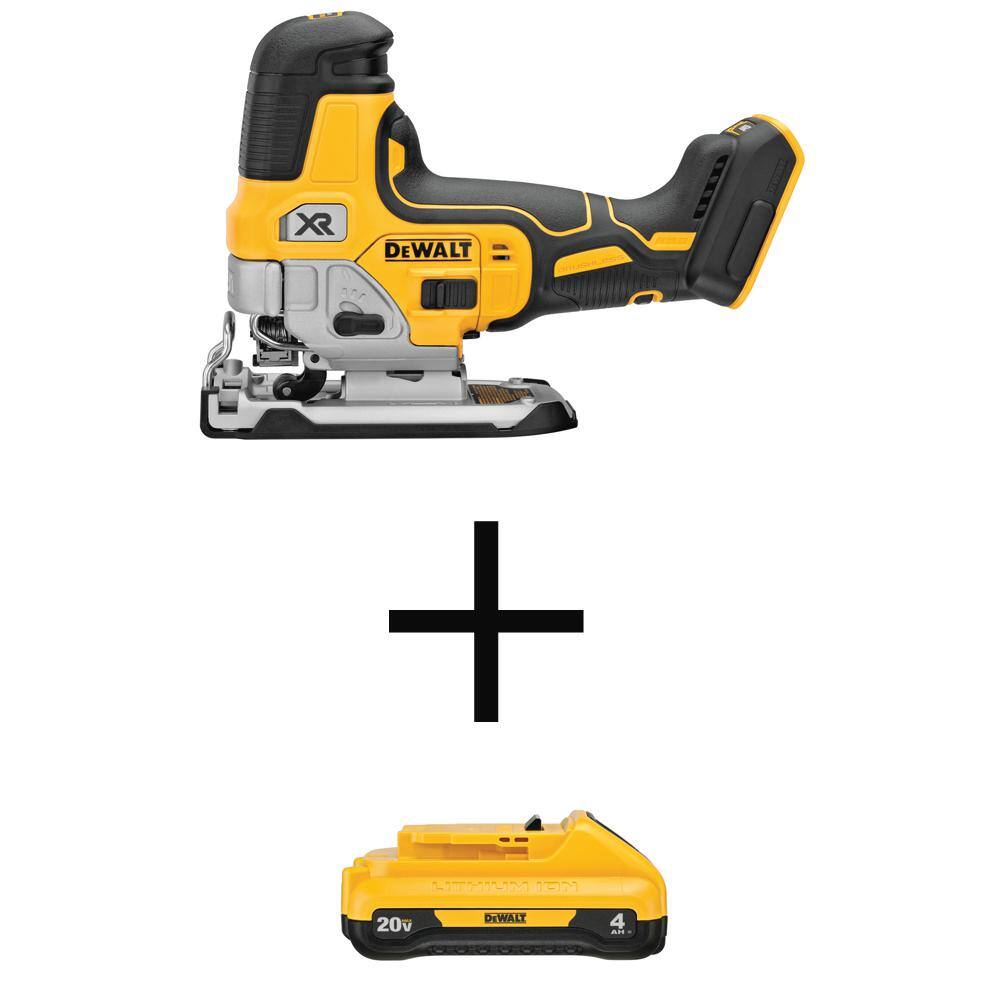 DEWALT 20V MAX XR Cordless Barrel Grip with Compact Lithium-Ion 4.0Ah Battery Pack DCS335BWDCB240 - The Home