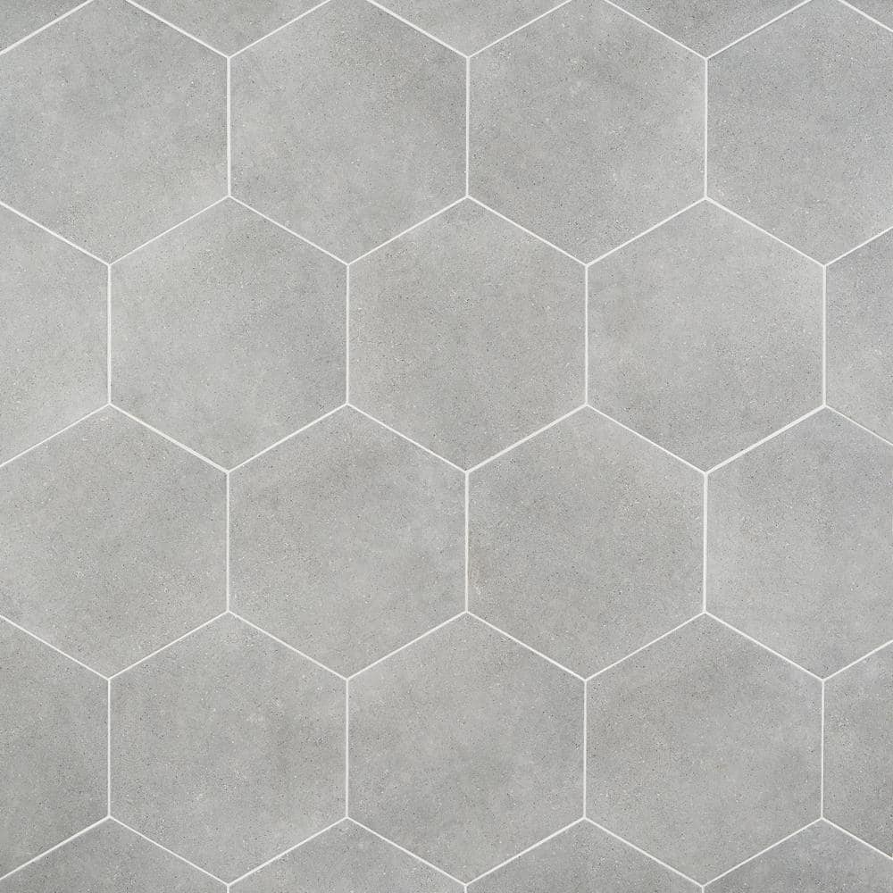 Bower Hex 14.5" Matte Gray Porcelain Hexagonal Tile