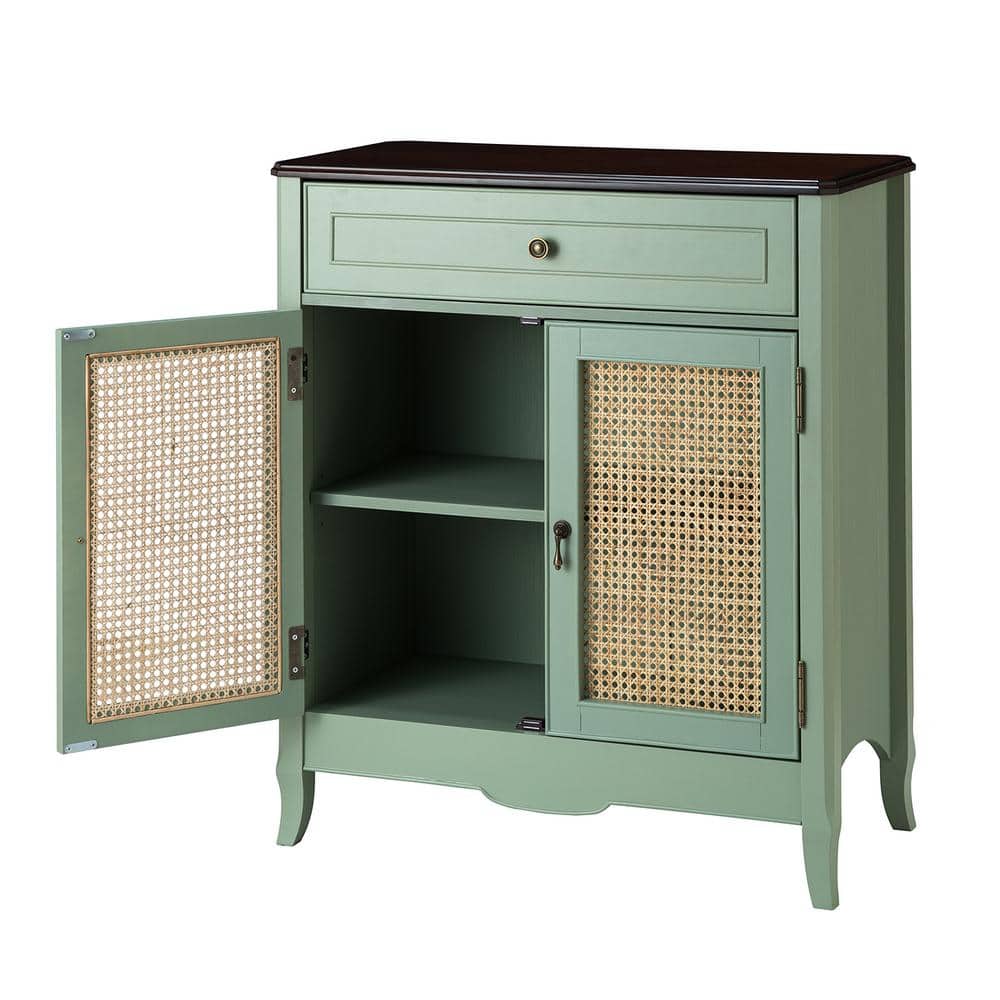 31.5 in. W x 15.8 in. D x 36.2 in. H Bathroom Green Linen Cabinet