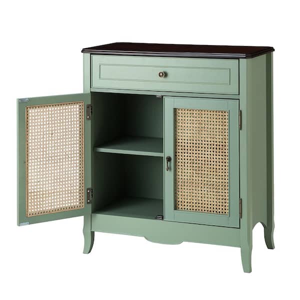 Unbranded 31.5 in. W x 15.8 in. D x 36.2 in. H Bathroom Green Linen Cabinet